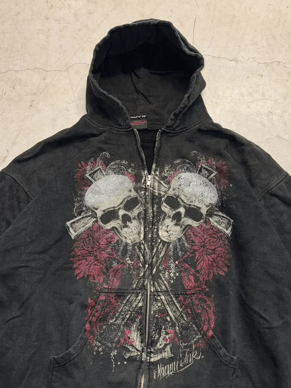 Mens Black Zip Hoodie Skull Print Dark Style Cotton Streetwear Jacket Casual Long Sleeve Pullover Hooded Sweatshirt Graphic