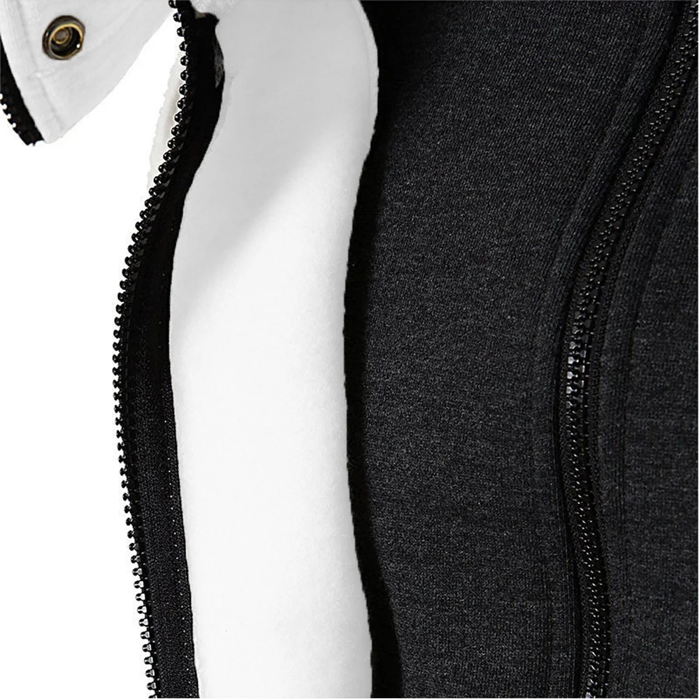 Zipper Men Jackets Autumn Winter Casual Fleece Coats Bomber Jacket Scarf Collar Fashion Hooded Male Outwear Slim Fit Hoody