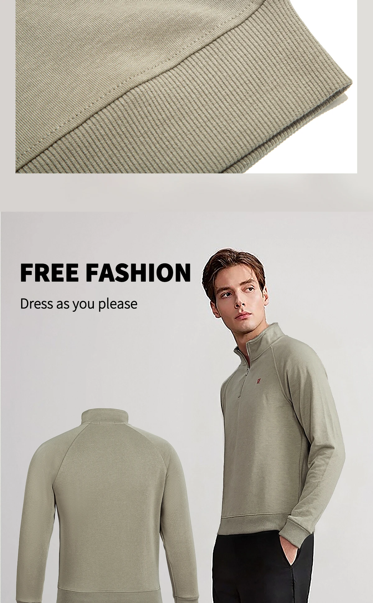 CHCH Men's Sweatshirt Autumn Fashion Long Sleeved Men's Sweatshirt Casual Half Zipper Design Classic Versatile Men's Pullover