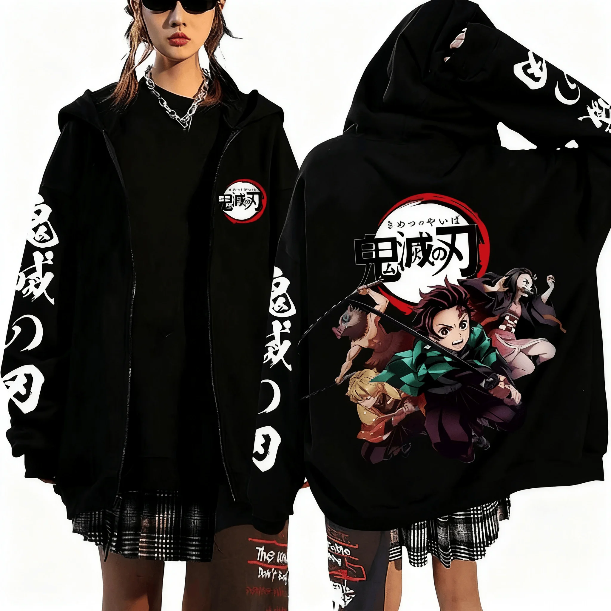 New Year Hot Selling Men's Devil Killer Anime Zipper Hoodie Men's and Women's Sportswear Street Wear Autumn and Winter Fashion
