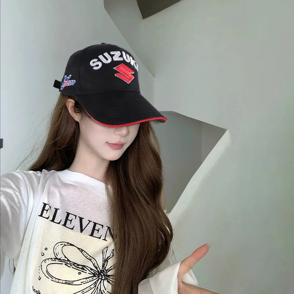 Suzuki Motorcycle Racing Baseball Cap, Men's and Women's Casual and Fashionable Embroidered Curved Brim Sun Hat