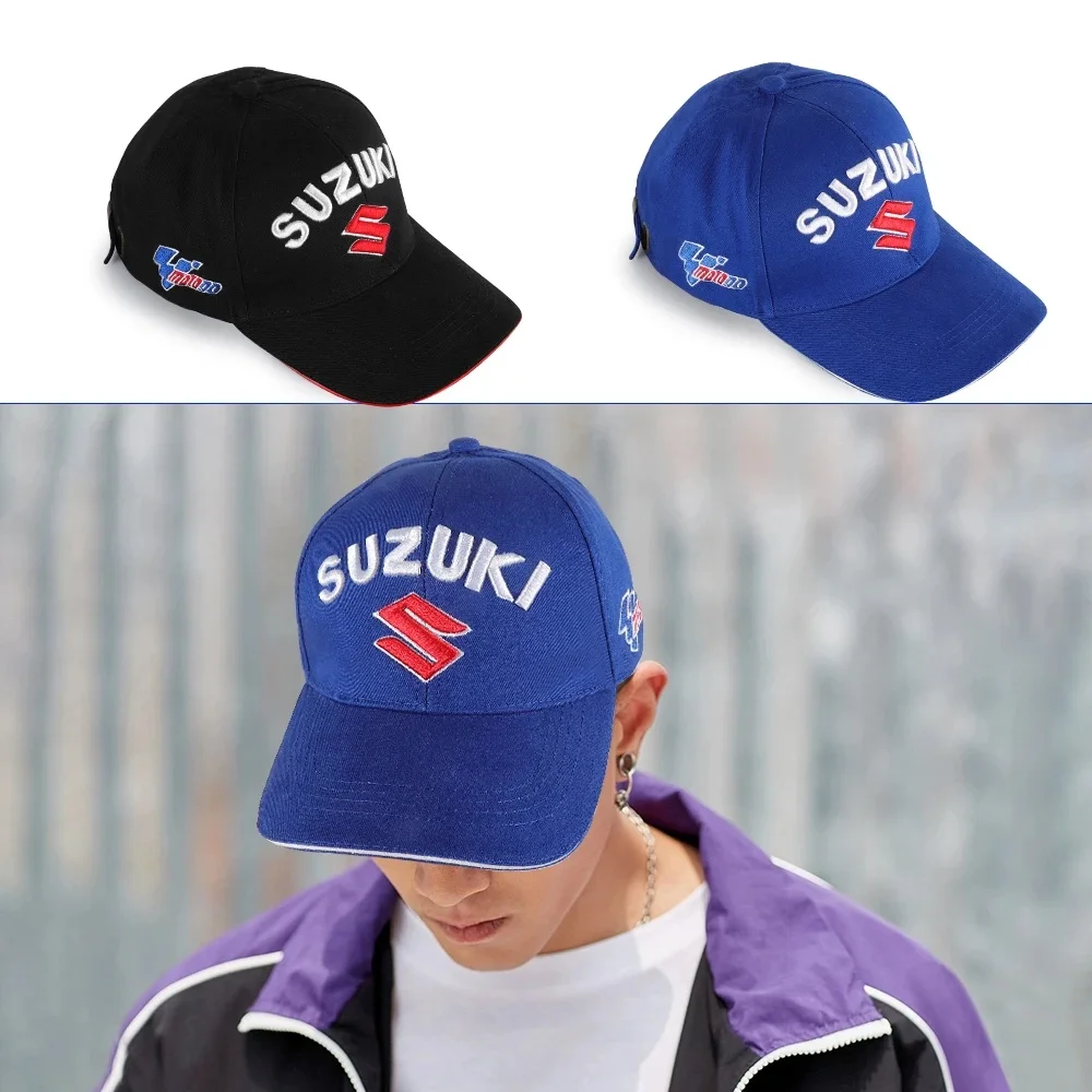 Suzuki Motorcycle Racing Baseball Cap, Men's and Women's Casual and Fashionable Embroidered Curved Brim Sun Hat