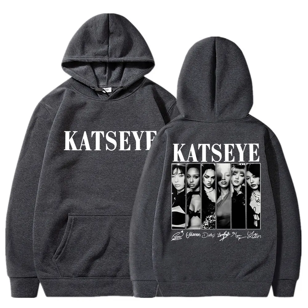 Limted Kpop Katseye Print Hoodies Vintage Trendy Men Women Y2k Hoody Sweatshirt Fleece Oversized Tracksuit Streetwear Fans Gifts