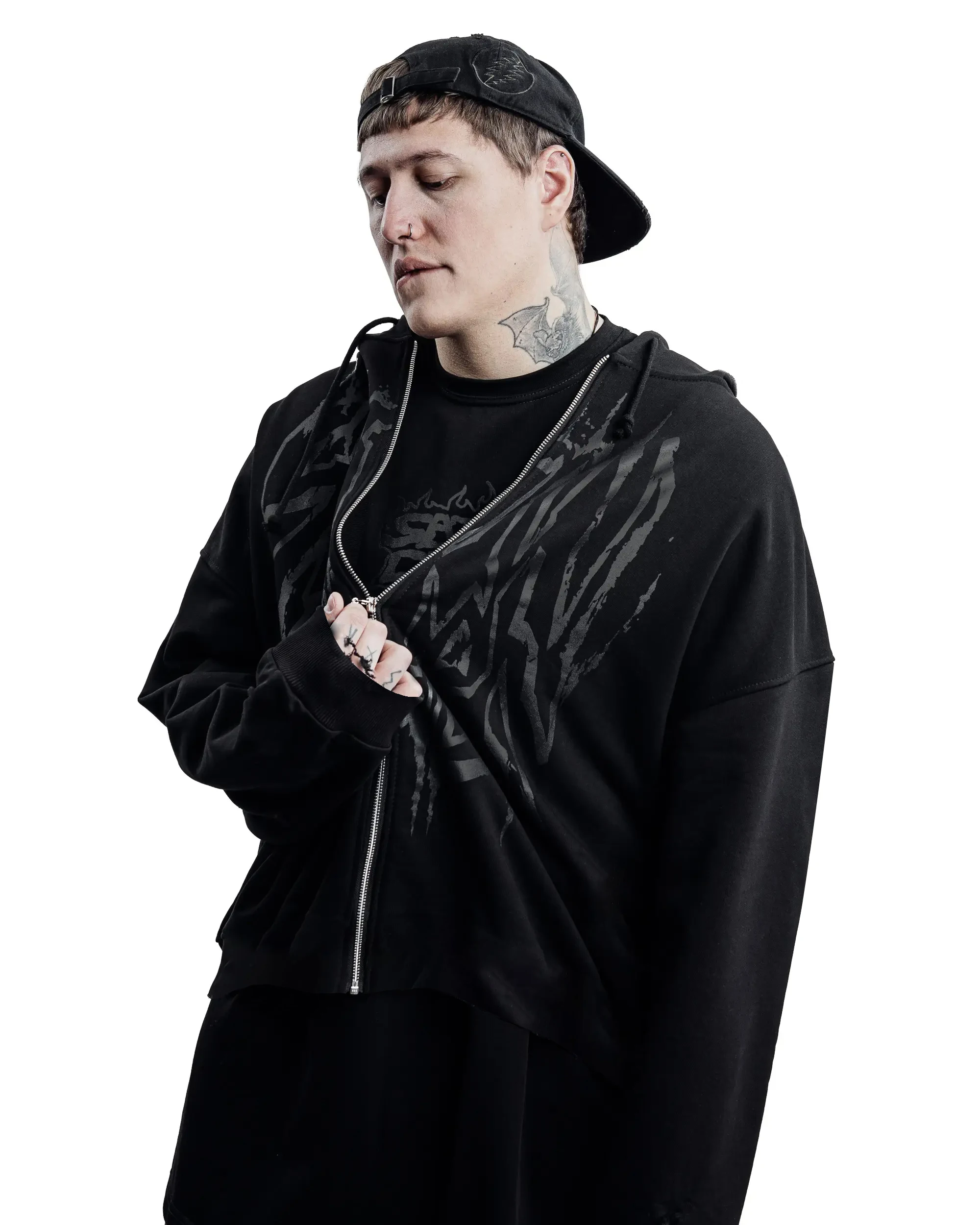 Y2K Retro Hoodie Men's Satan Club Print STNCLB Zip Pullover Sweatshirts High Street Hip Hop Streetwear Oversized Clothing Jacket