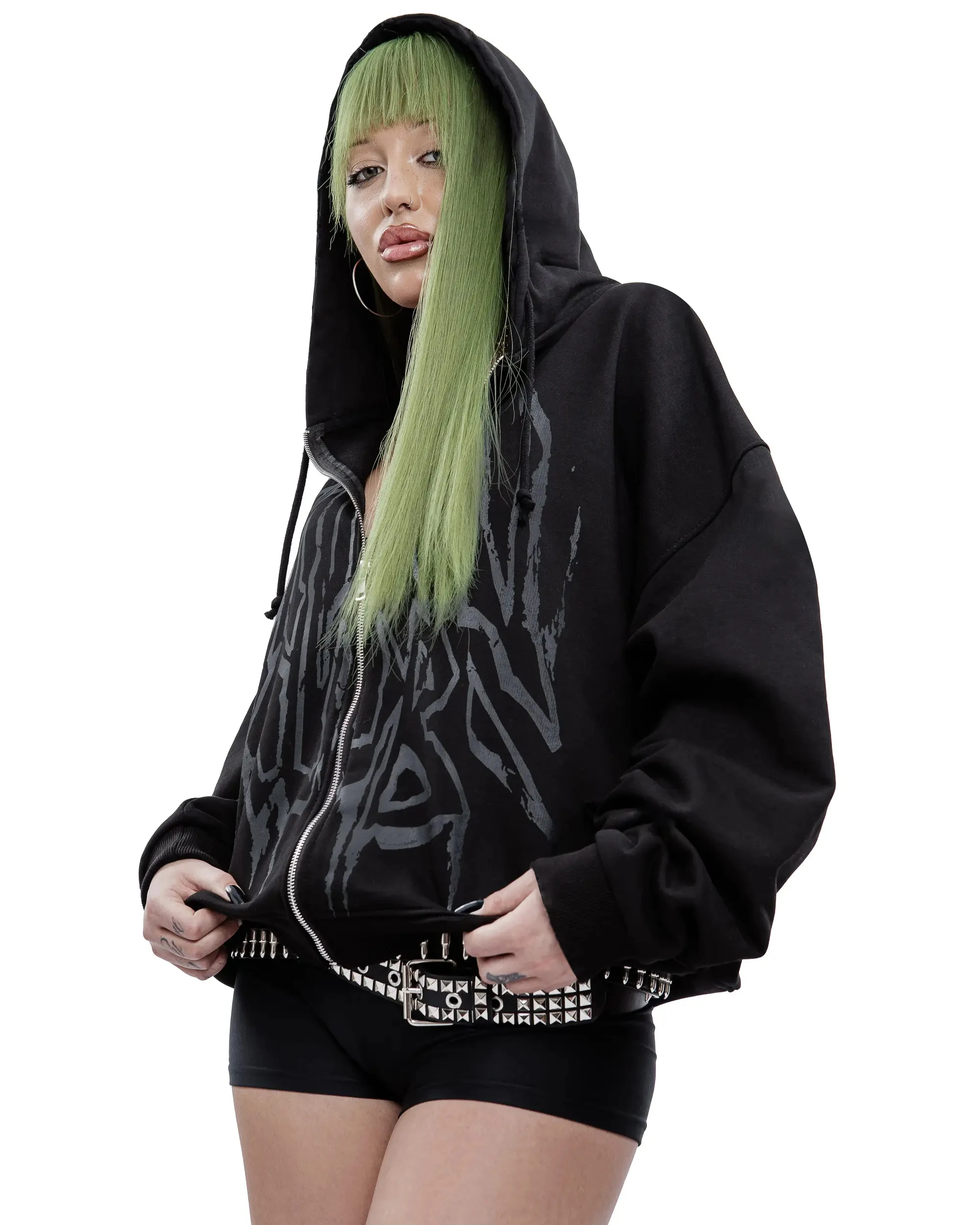 Y2K Retro Hoodie Men's Satan Club Print STNCLB Zip Pullover Sweatshirts High Street Hip Hop Streetwear Oversized Clothing Jacket
