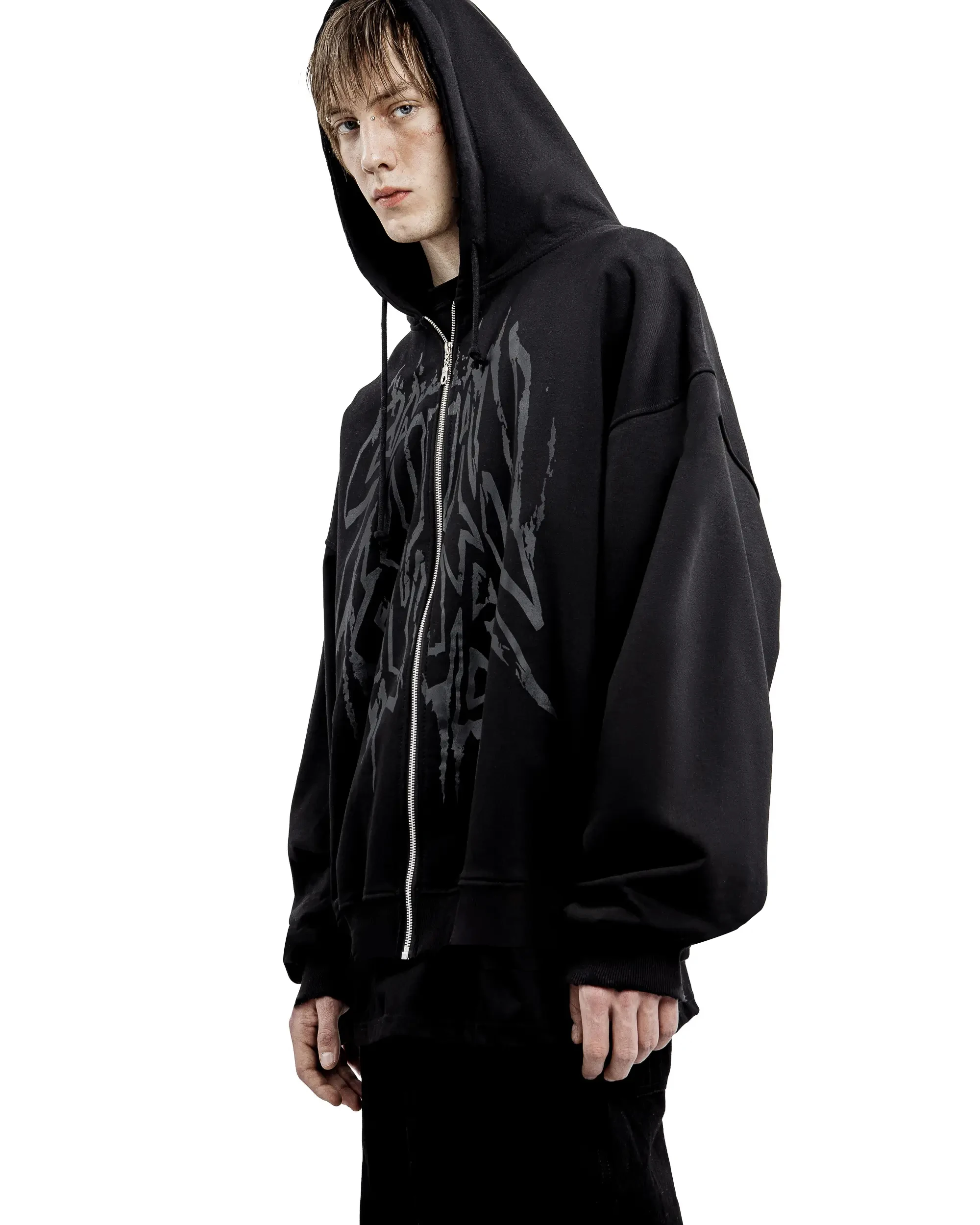 Y2K Retro Hoodie Men's Satan Club Print STNCLB Zip Pullover Sweatshirts High Street Hip Hop Streetwear Oversized Clothing Jacket