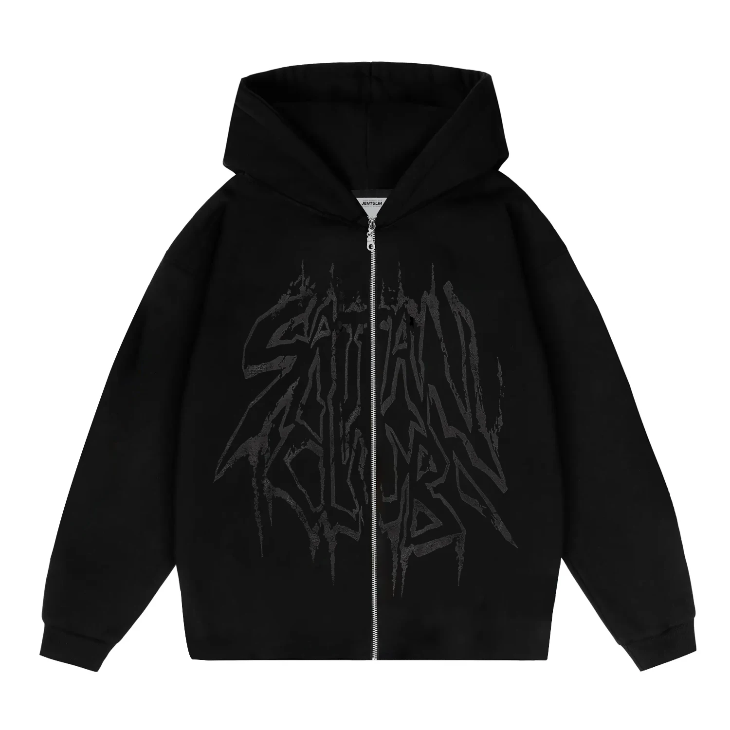 Y2K Retro Hoodie Men's Satan Club Print STNCLB Zip Pullover Sweatshirts High Street Hip Hop Streetwear Oversized Clothing Jacket