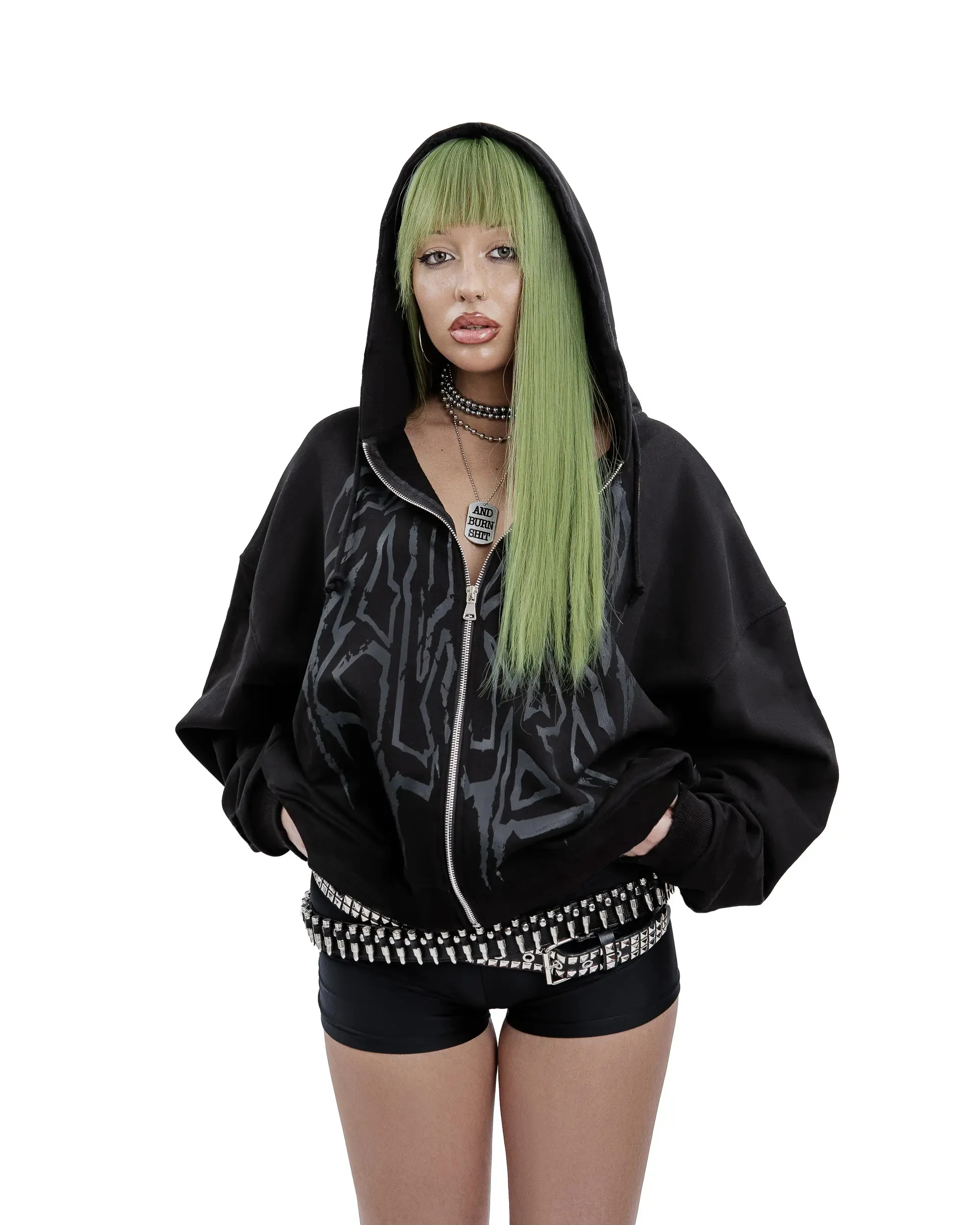 Y2K Retro Hoodie Men's Satan Club Print STNCLB Zip Pullover Sweatshirts High Street Hip Hop Streetwear Oversized Clothing Jacket