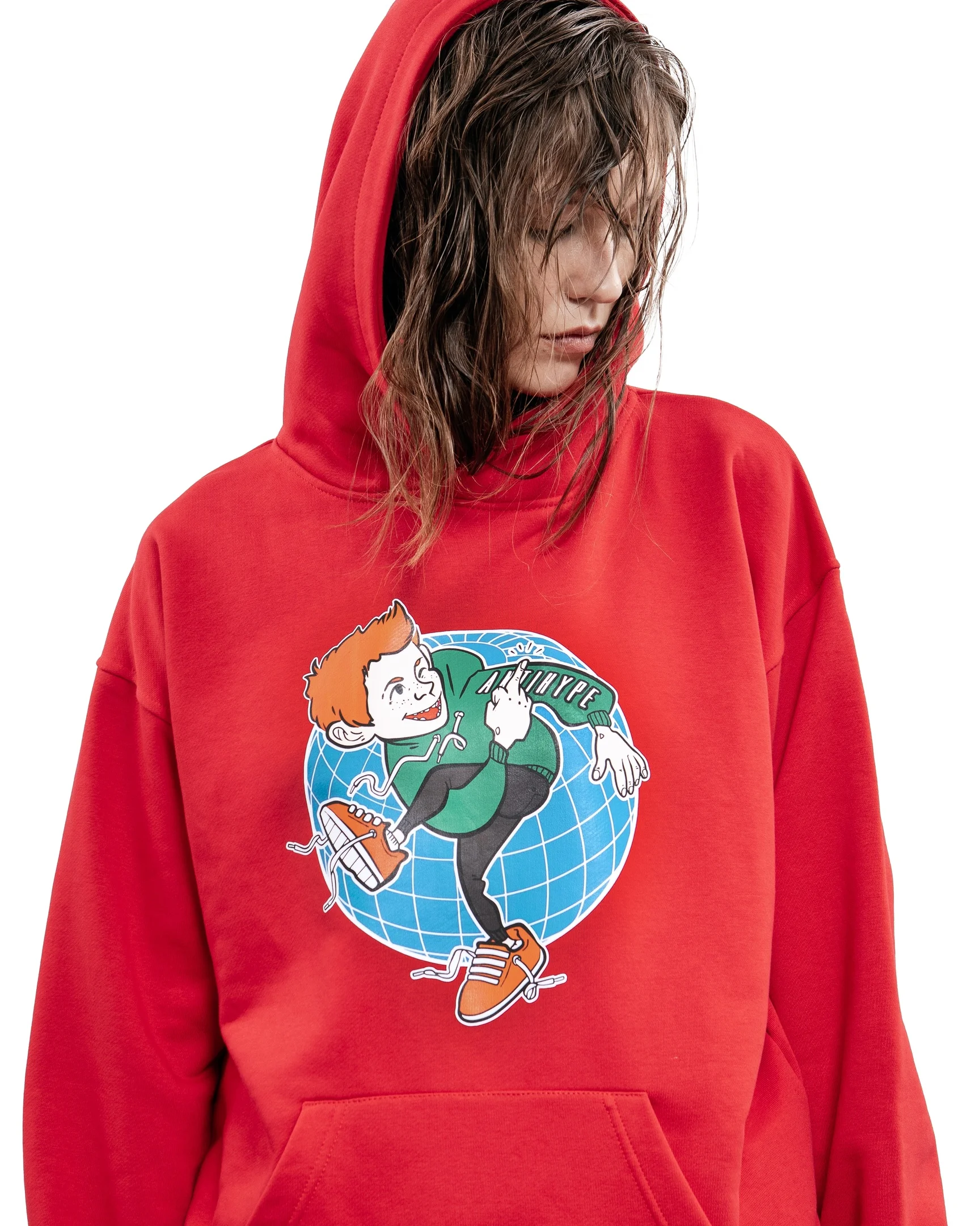Harajuku Oversize Streetwear Men Hoodie Clothing Antihipic Cartoon Graphic Print Hooded Sweatshirt Hip Hop Top Goth Y2k Pullover