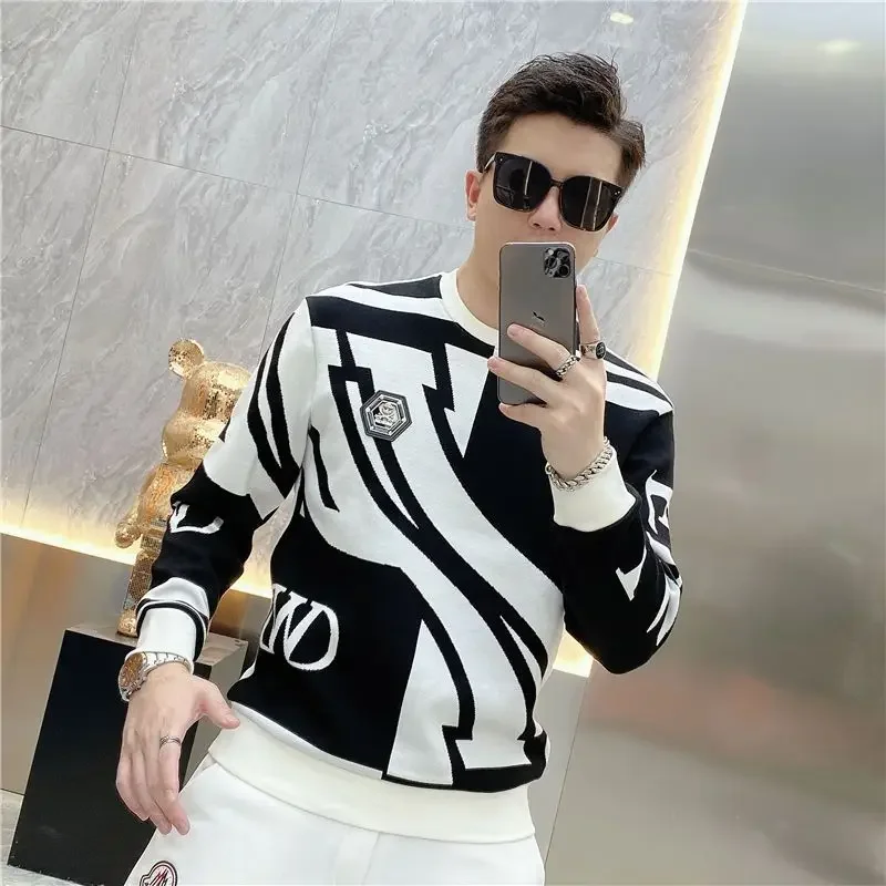 Slim Fit Male Sweatshirt Harajuku Fashion Men's Pullover Winter Emo Sweat Shirt Designer High Quality Warm Streetwear Luxury Xxl