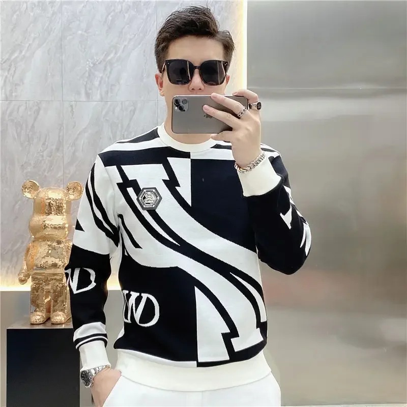 Slim Fit Male Sweatshirt Harajuku Fashion Men's Pullover Winter Emo Sweat Shirt Designer High Quality Warm Streetwear Luxury Xxl