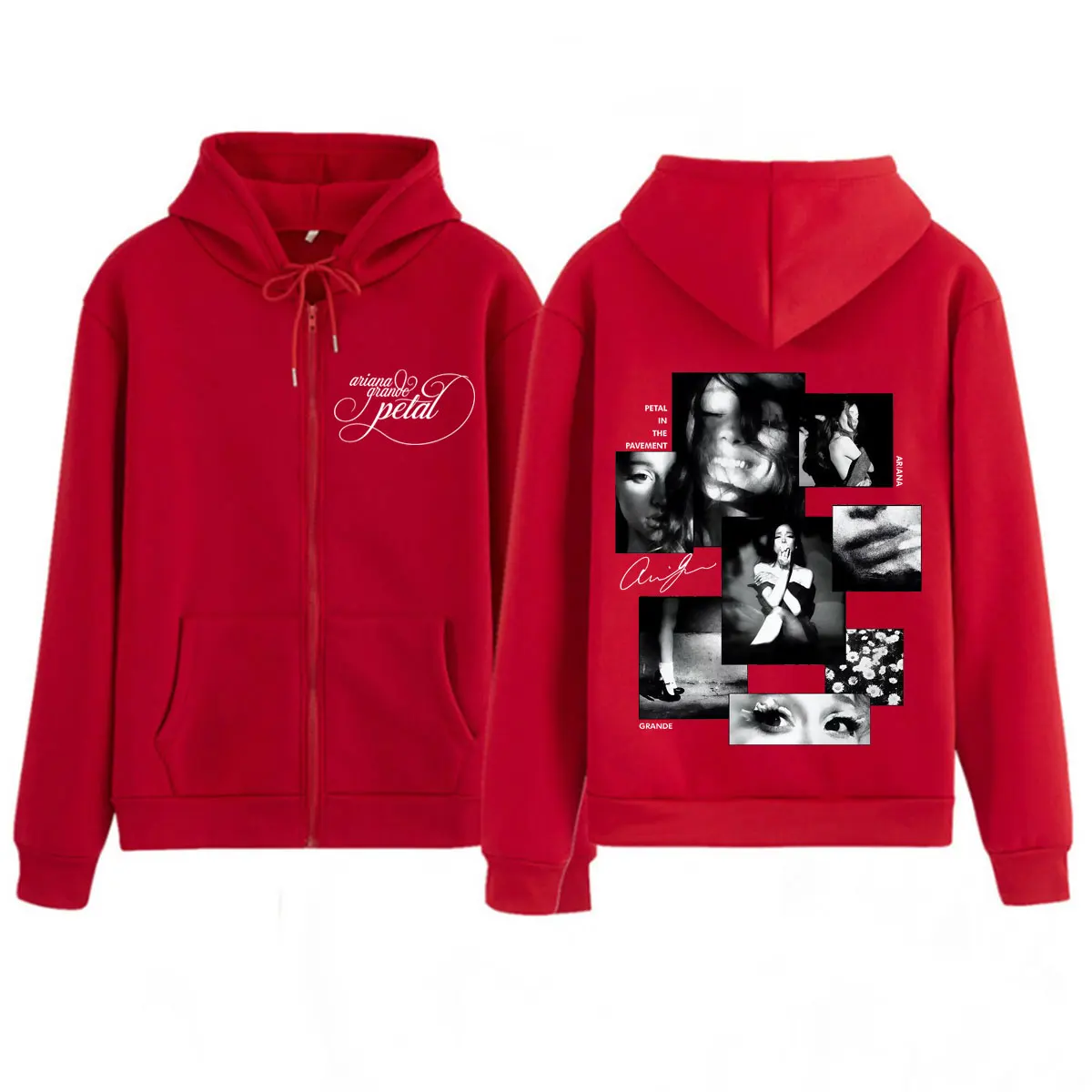 Ariana Grande Album Petal 2026 Print Zipper Hoodie Men Women Fashion Sweatshirts Long Sleeves Casual Loose Zip Up Jacket Coat