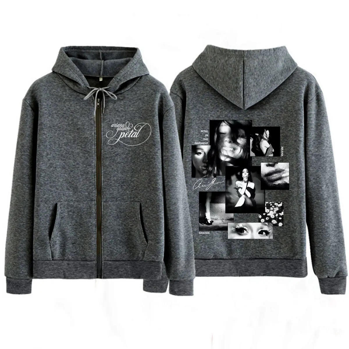 Ariana Grande Album Petal 2026 Print Zipper Hoodie Men Women Fashion Sweatshirts Long Sleeves Casual Loose Zip Up Jacket Coat