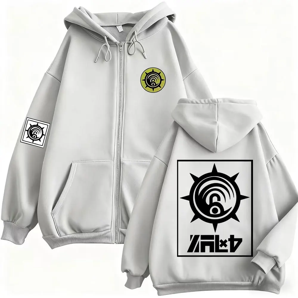 Anime Gachiakuta Enjin Same Style Zipper Hoodie Men Women Casual Oversized Zip Up Jacket Unisex Manga Cosplay Zip Up Sweatshirts