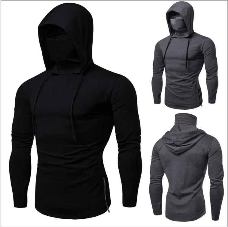 2027 Men Solid Color Hoodies Autumn Leisure Fitness Sweatshirt Men's Thin Sweater Hooded Long-Sleeved Hoodie M-5XL