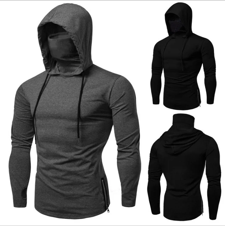 2027 Men Solid Color Hoodies Autumn Leisure Fitness Sweatshirt Men's Thin Sweater Hooded Long-Sleeved Hoodie M-5XL