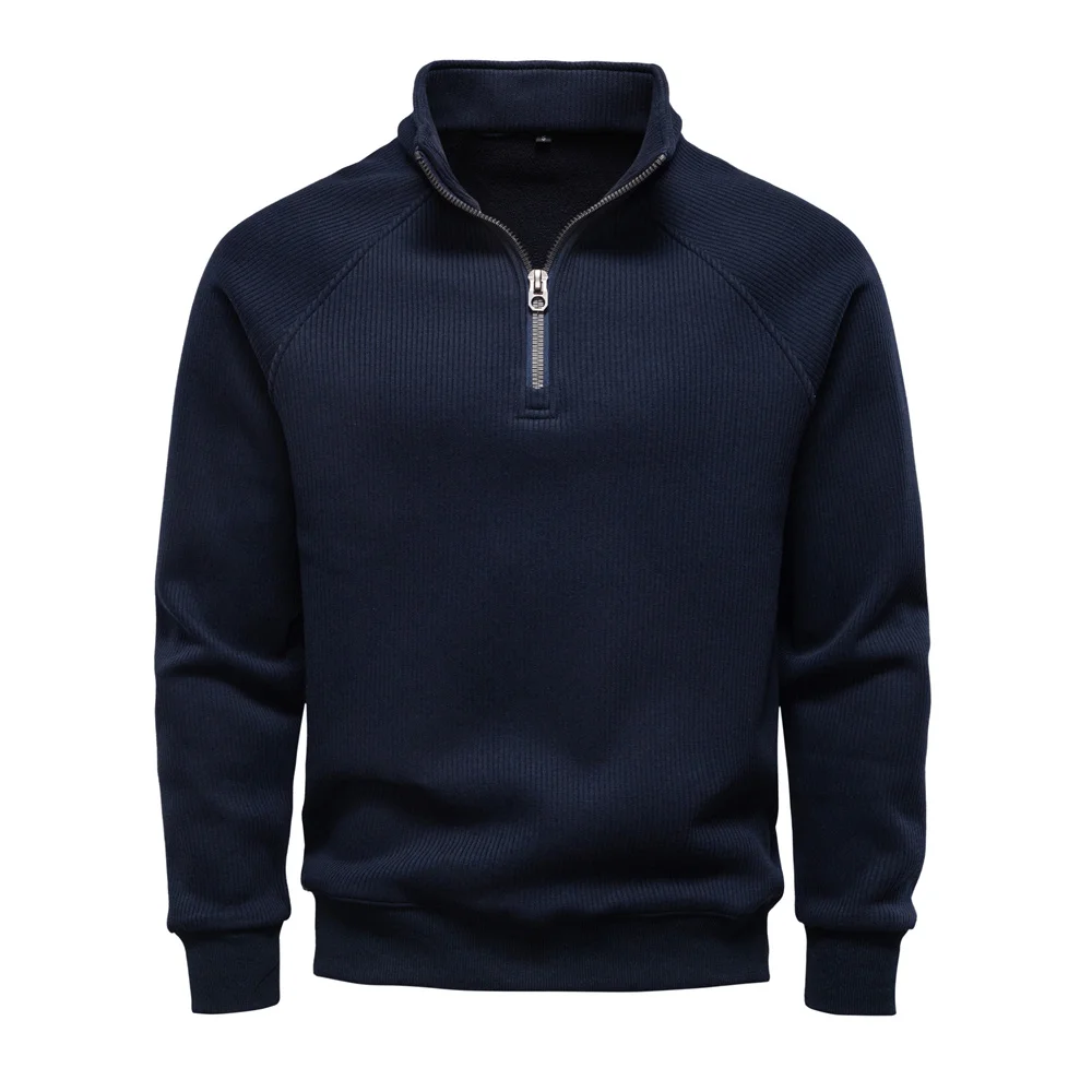 AIOPESIN Brand Men Winter Thermal Sweater Cotton Zipper Slim Fit Thermal Underlayer Top Luxury Soft Shell Pullover Sweatshirt