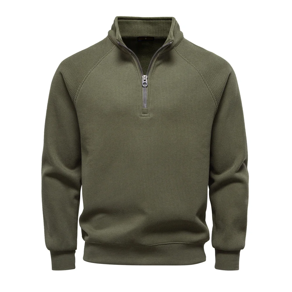 AIOPESIN Brand Men Winter Thermal Sweater Cotton Zipper Slim Fit Thermal Underlayer Top Luxury Soft Shell Pullover Sweatshirt
