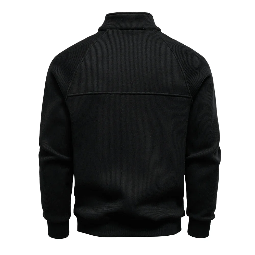 AIOPESIN Brand Men Winter Thermal Sweater Cotton Zipper Slim Fit Thermal Underlayer Top Luxury Soft Shell Pullover Sweatshirt
