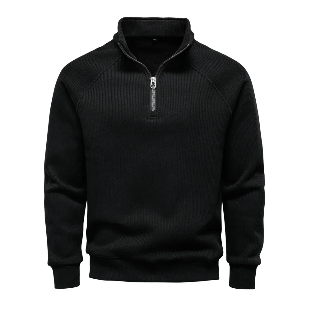 AIOPESIN Brand Men Winter Thermal Sweater Cotton Zipper Slim Fit Thermal Underlayer Top Luxury Soft Shell Pullover Sweatshirt