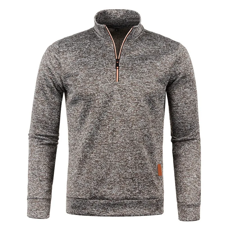 Animal Game Men's Half Zipper Sweatshirts Long Sleeve Solid Pullover Turtleneck Streetwear Warm Jacket Sport Coats Outerwear
