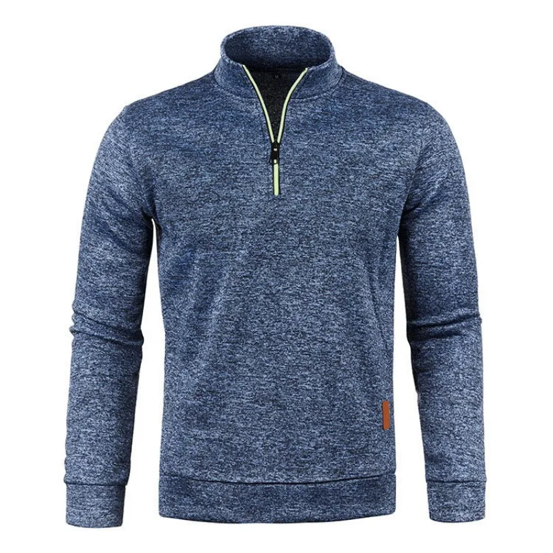 Animal Game Men's Half Zipper Sweatshirts Long Sleeve Solid Pullover Turtleneck Streetwear Warm Jacket Sport Coats Outerwear