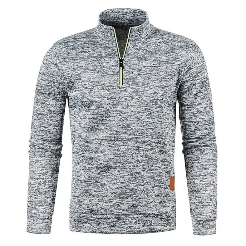 Animal Game Men's Half Zipper Sweatshirts Long Sleeve Solid Pullover Turtleneck Streetwear Warm Jacket Sport Coats Outerwear