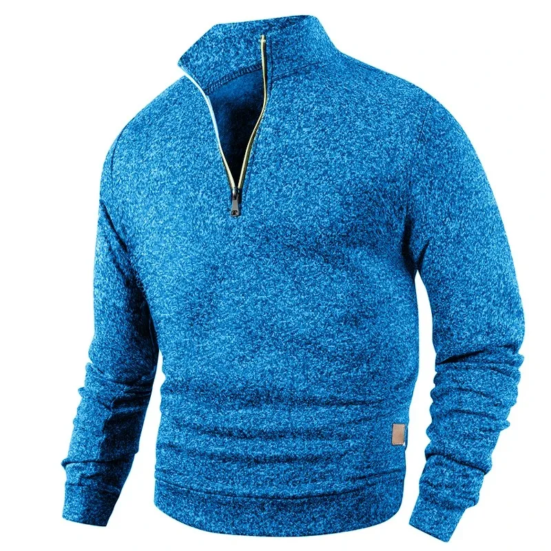 Animal Game Men's Half Zipper Sweatshirts Long Sleeve Solid Pullover Turtleneck Streetwear Warm Jacket Sport Coats Outerwear