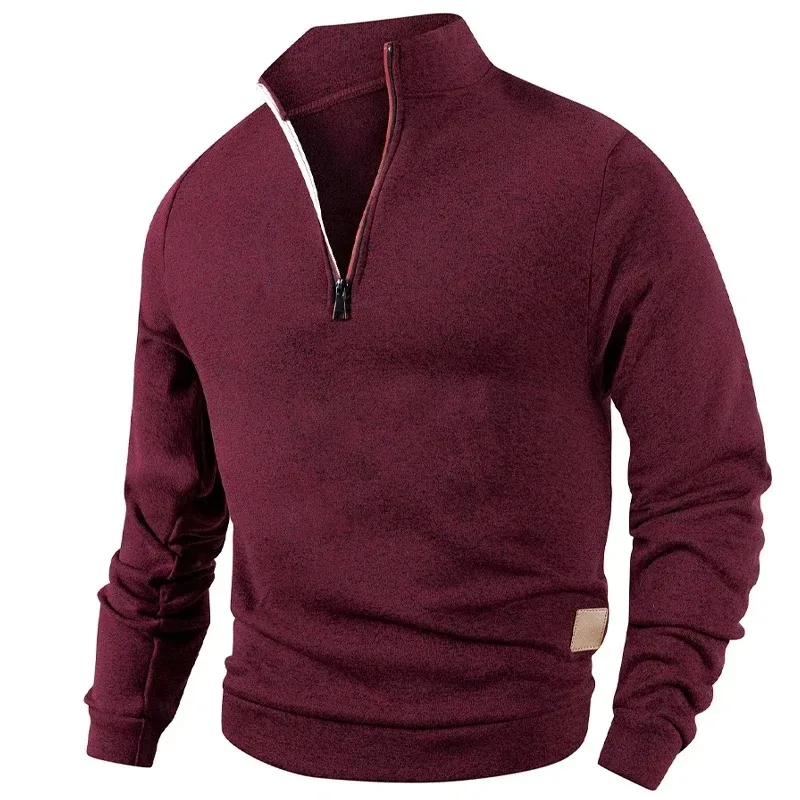 Animal Game Men's Half Zipper Sweatshirts Long Sleeve Solid Pullover Turtleneck Streetwear Warm Jacket Sport Coats Outerwear