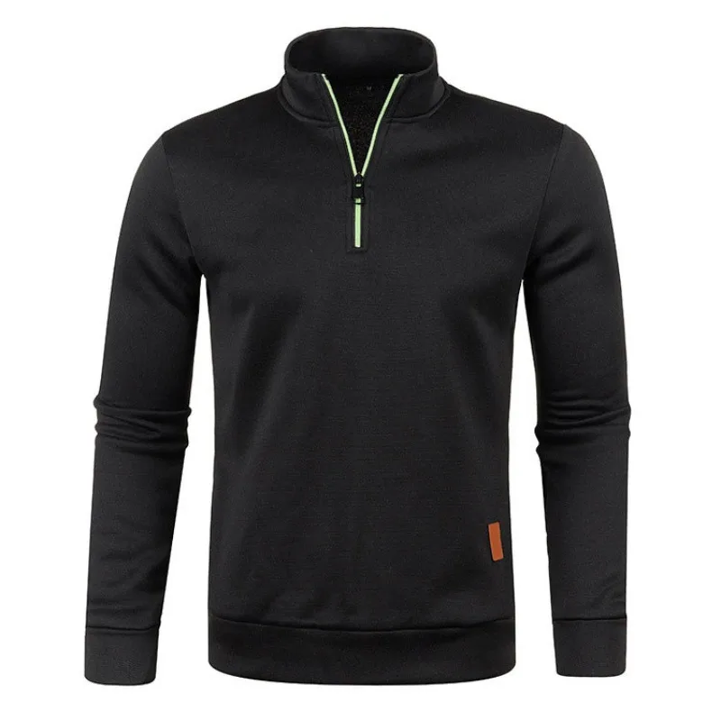 Animal Game Men's Half Zipper Sweatshirts Long Sleeve Solid Pullover Turtleneck Streetwear Warm Jacket Sport Coats Outerwear