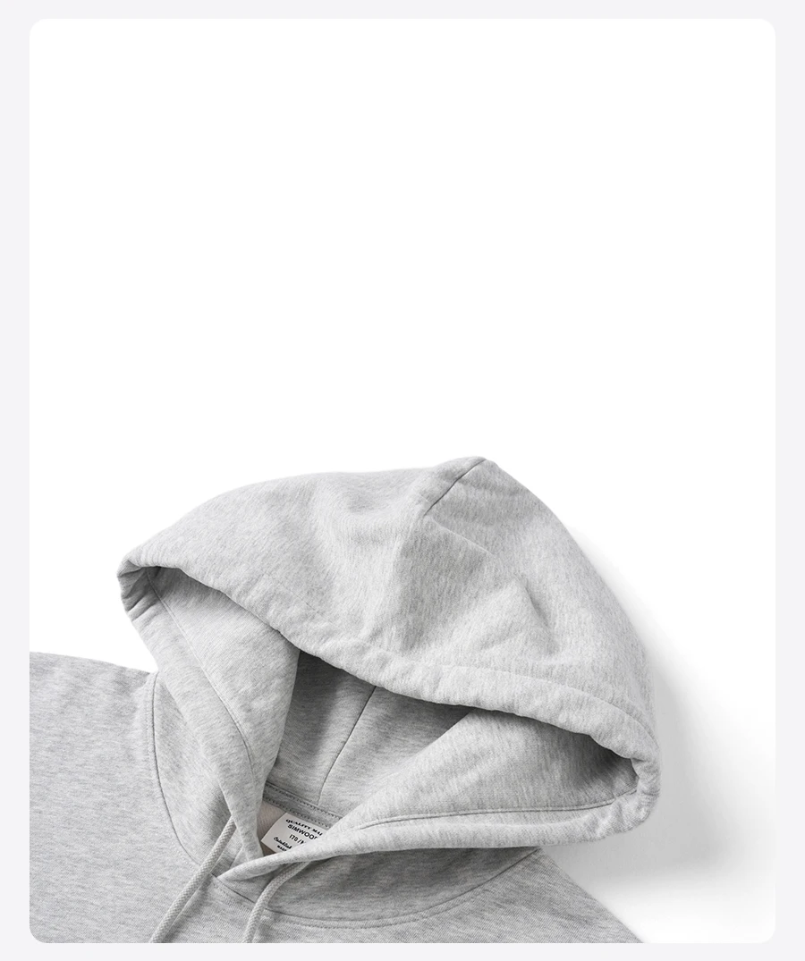 SIMWOOD 2026 Autumn Winter New Oversized Hoodie 340gsm Carbon Brushed Lining Fabric Sweatshirt Basic Embroidery Logo Pullover
