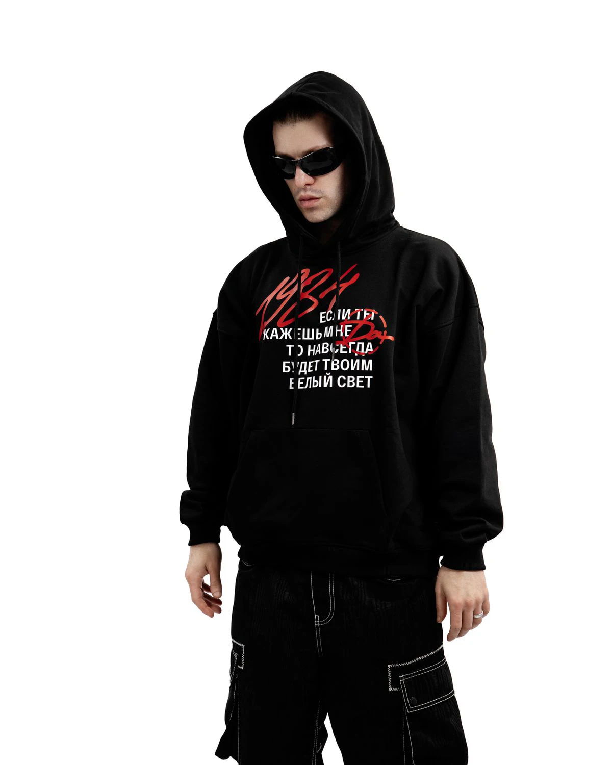 Harajuku Streetwear Pullovers Men's Hoodies 1984 Graphic Letter Print Hooded Loose Sweatshirts Hip Hop Aesthetic Tops Gothic Y2k
