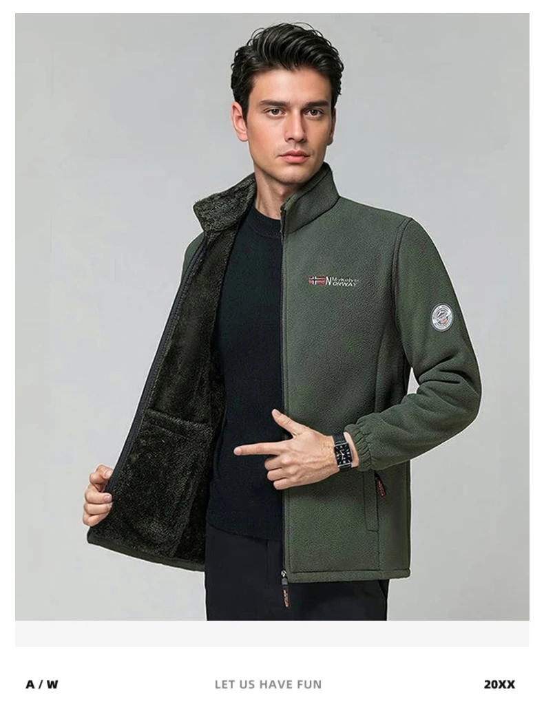 Men Tactical Softshell Fleece Hiking Hoodies Soft Polar Fleece Jacket Men Winter Bomber Jacket Men Thickened Cardigan Hoodies