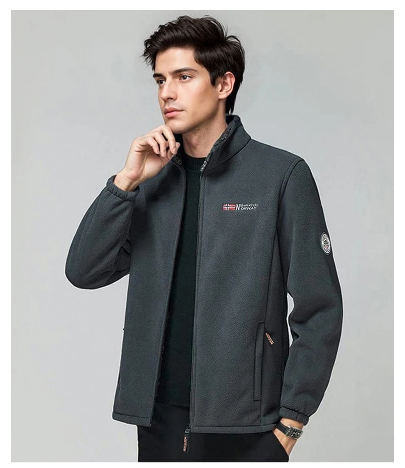 Men Tactical Softshell Fleece Hiking Hoodies Soft Polar Fleece Jacket Men Winter Bomber Jacket Men Thickened Cardigan Hoodies