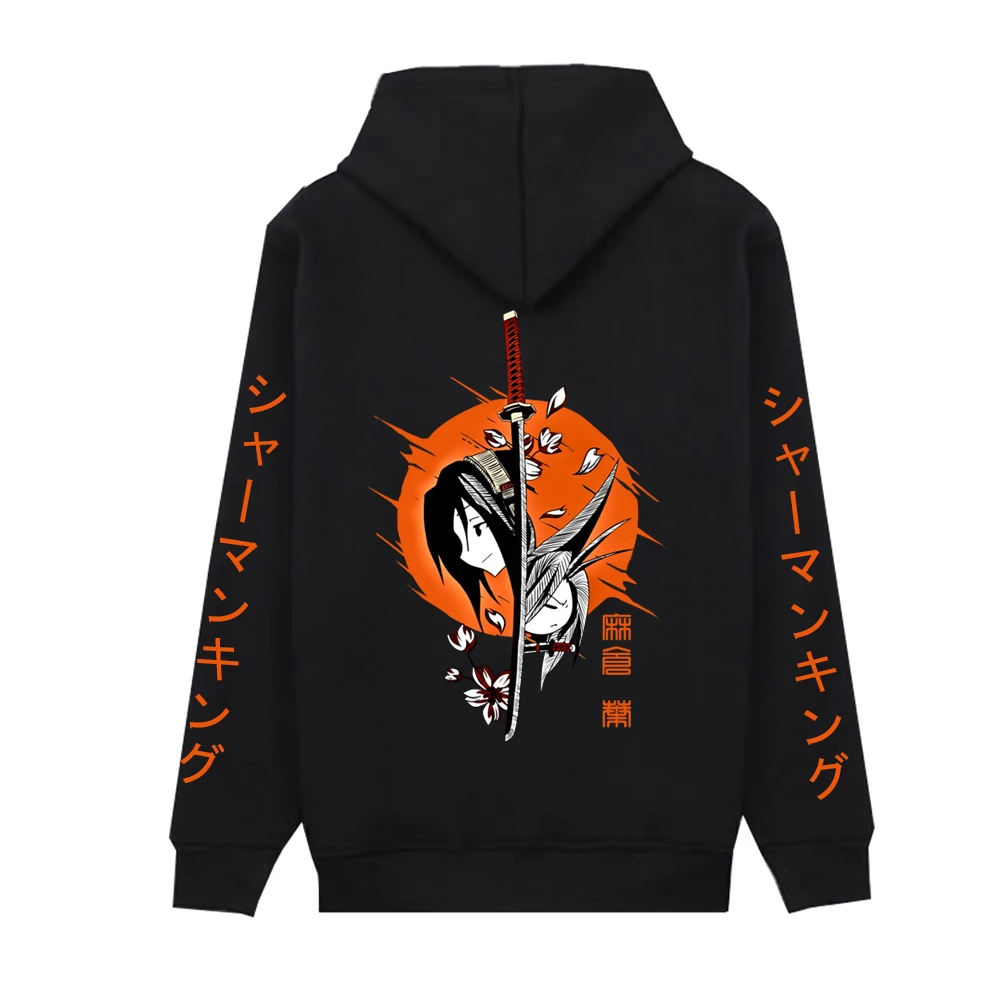 Anime Shaman King Yoh Asakura Zipper Hoodies Coat Cosplay Loog Sleeve Gift Clothes Student Men Women zipper jacket coats