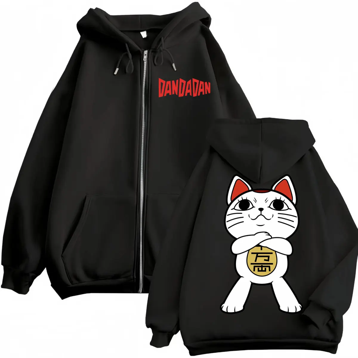 Anime Dandadan Turbo Granny Graphic Zipper Hoodies Men Women Fashion Cartoon Zip Up Sweatshirts High Quality Fleece Pullovers