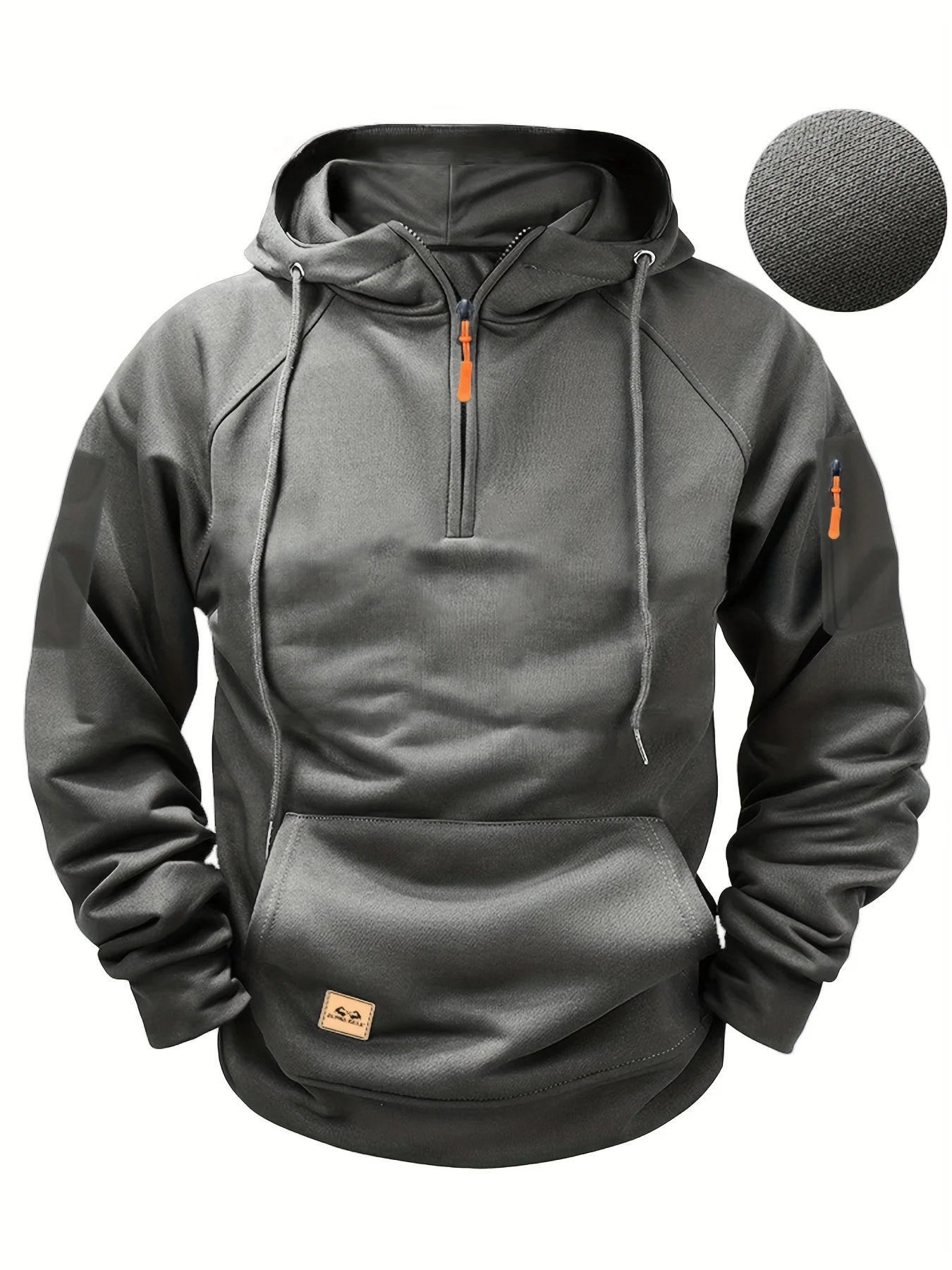 New Multi Pocket Zipper Fleece Dropped Shoulder Hooded Sweatshirt Men's Women's Plus Size Loose Pullover Fashion Sweatshirt