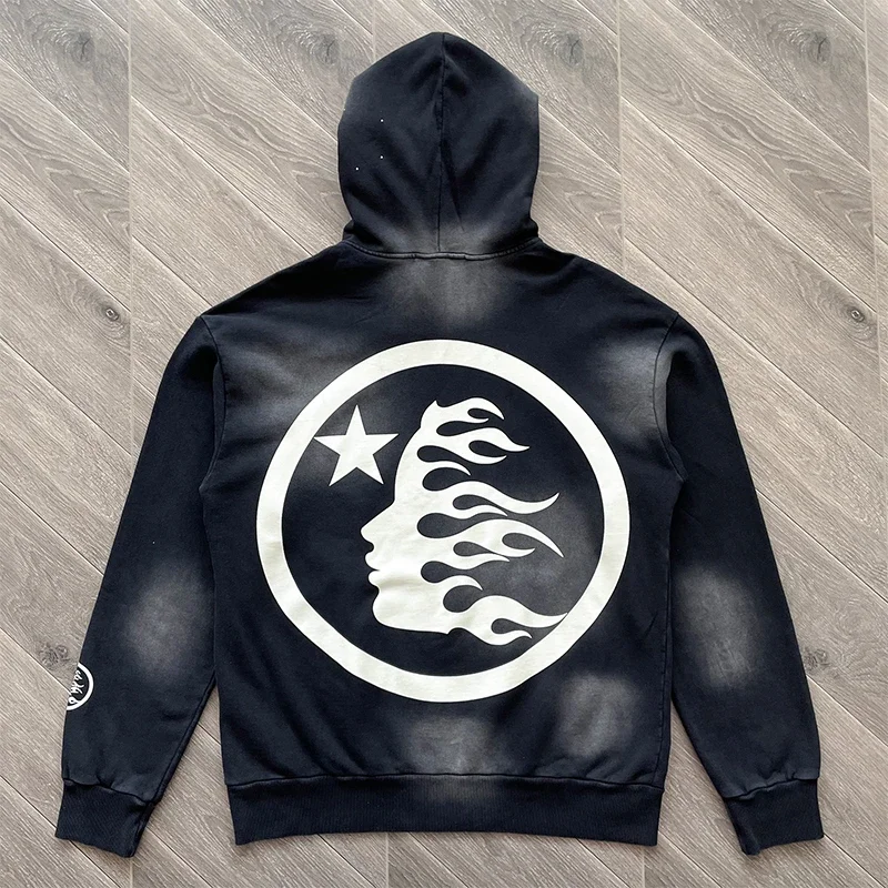 HS Wash Water Heavy Diamond Set Casual Hoodie
