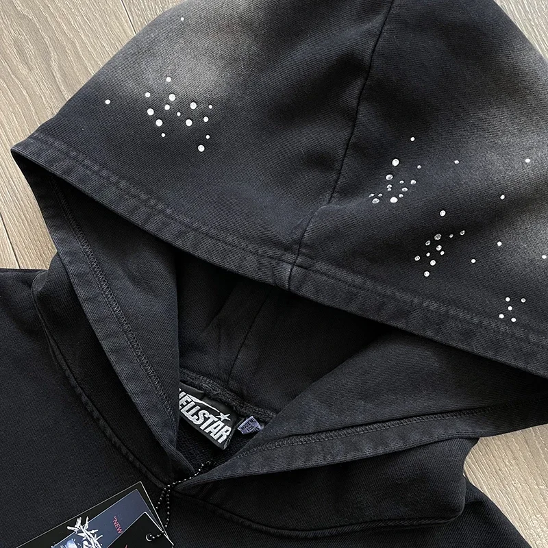 HS Wash Water Heavy Diamond Set Casual Hoodie