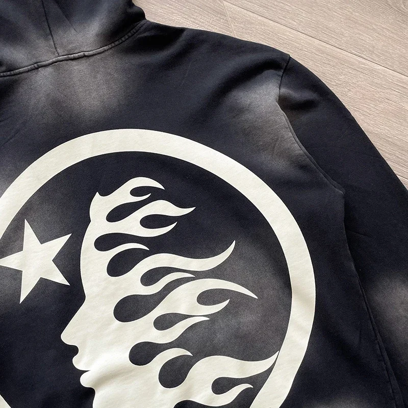 HS Wash Water Heavy Diamond Set Casual Hoodie