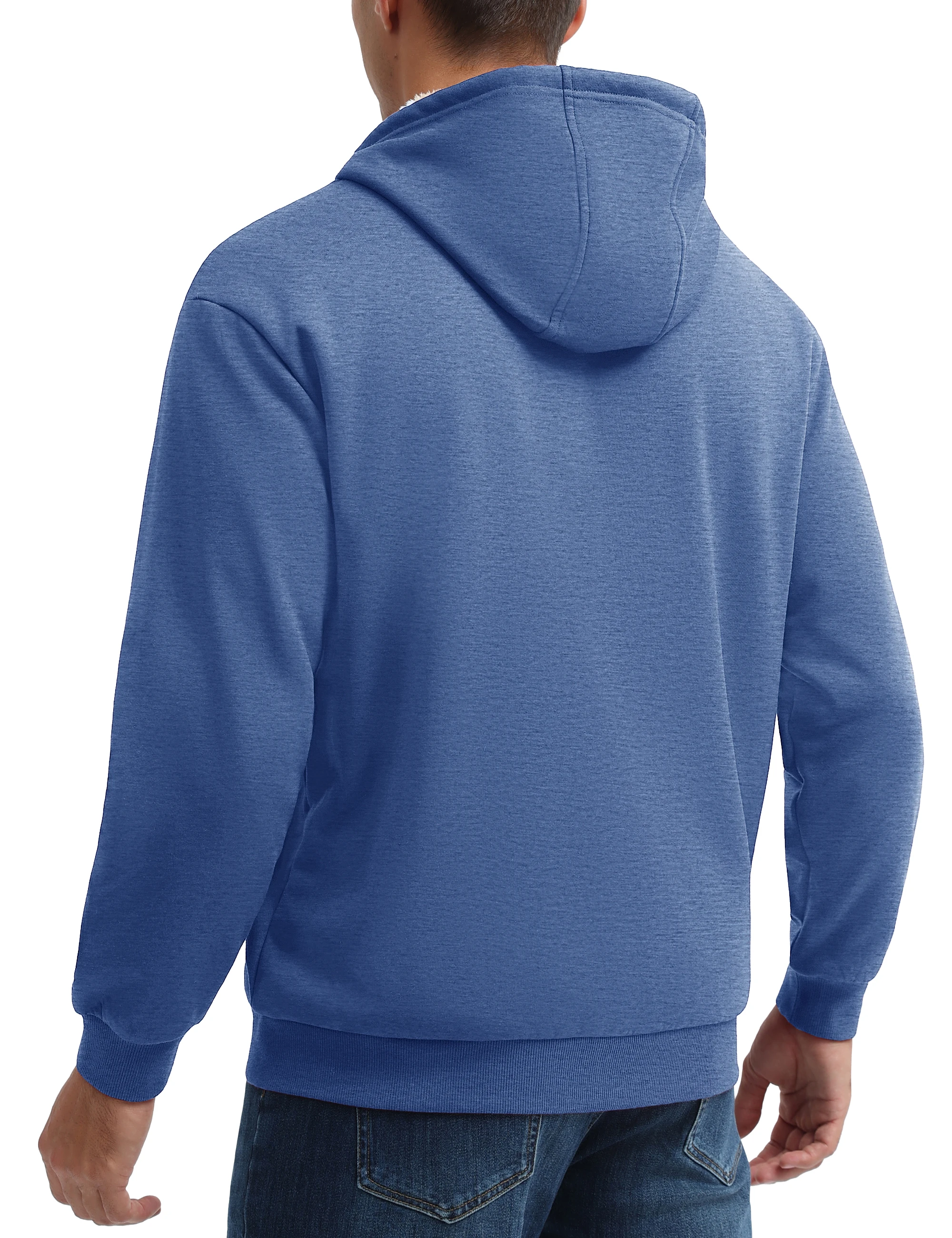 TACVASEN Men's Zip Up Hoodie Sherpa Lined Hooded Sweatshirt Winter Heavyweight Hoodies Warm Thick Fleece Jacket Casual Outwear