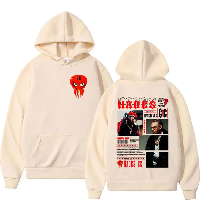 Rapper Hades 66 2025 Album Graphic Cover Hoody Men's Clothing Gothic Long Sleeve Sweatshirt Y2K Vintage Oversized Fleece Hoodies
