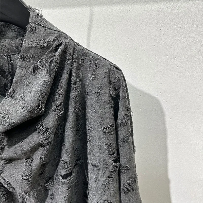 PFNW Men's Darkwear T-shirt Streetwear Breathable Loose High Necked Sweaters Popular Tide Hollow Out Design Spring Tops 21Z2946