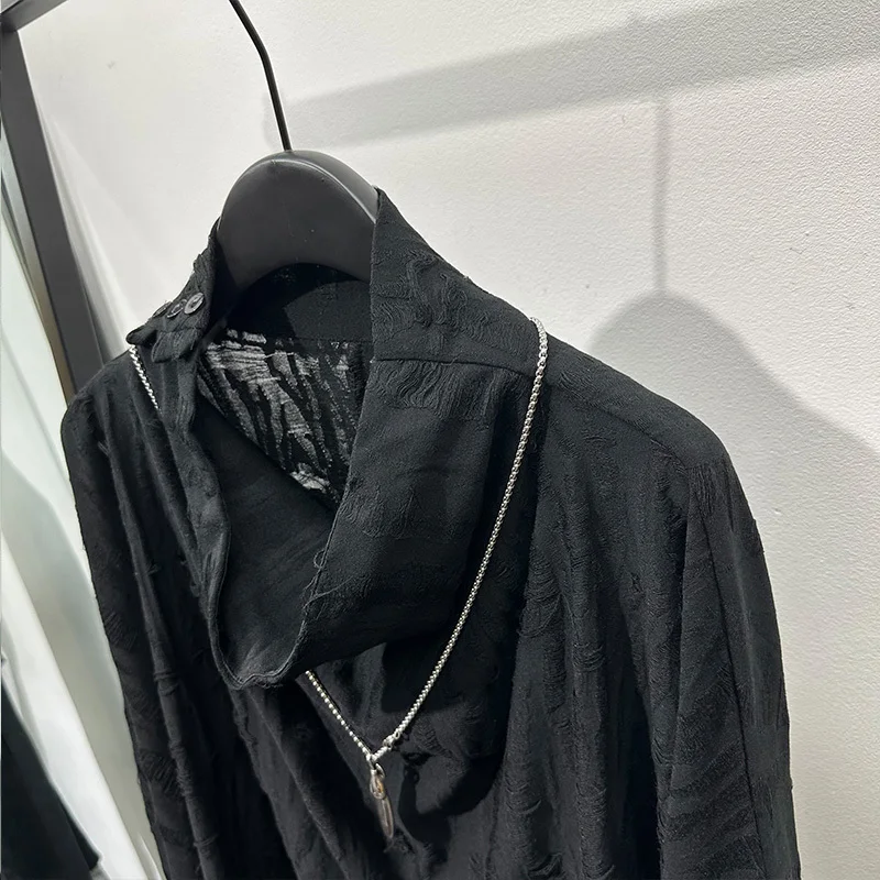 PFNW Men's Darkwear T-shirt Streetwear Breathable Loose High Necked Sweaters Popular Tide Hollow Out Design Spring Tops 21Z2946