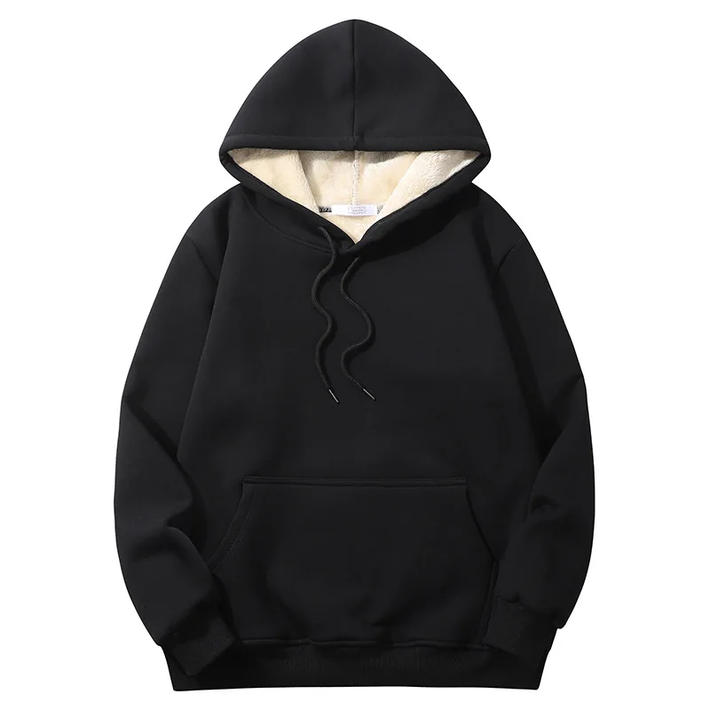 Winter Hoodies Thicken Warm Lambswool Hoodie Pants Men Sweatshirts Brand Casual Sweatshirt Fashion Thermal Windproof Unisex Sp