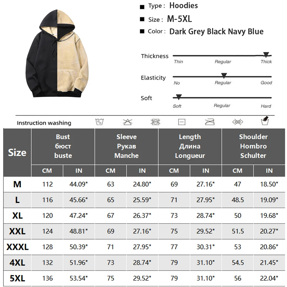 Winter Hoodies Thicken Warm Lambswool Hoodie Pants Men Sweatshirts Brand Casual Sweatshirt Fashion Thermal Windproof Unisex Sp