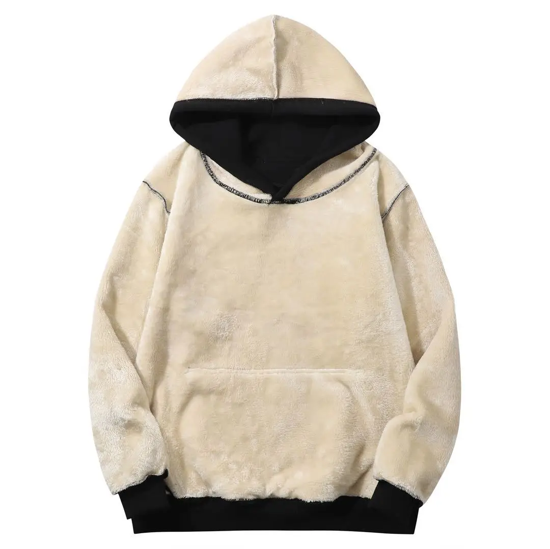 Winter Hoodies Thicken Warm Lambswool Hoodie Pants Men Sweatshirts Brand Casual Sweatshirt Fashion Thermal Windproof Unisex Sp