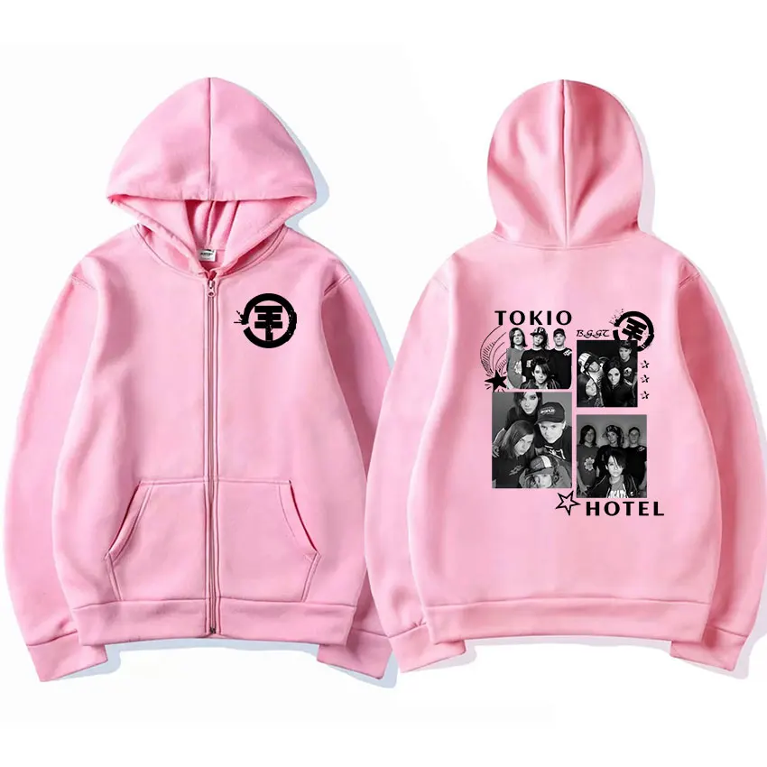 Punk Rock Band Tokio Hotel Beyond The World Tour 2023 Zipper Hoodie Men Women Fleece Zip Up Sweatshirt Oversized Jacket Pullover