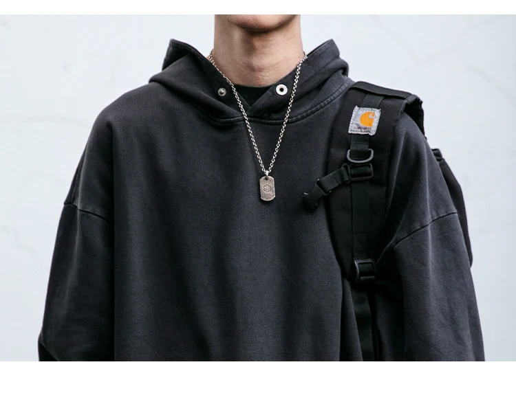 High Quality Vintage Distress Hoodies For Men Siro Spins Double Yarn Couple Sweatshirt Korean Streetwear Hip Hop Pullover Male