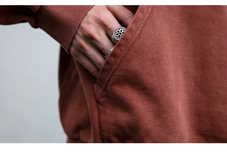 High Quality Vintage Distress Hoodies For Men Siro Spins Double Yarn Couple Sweatshirt Korean Streetwear Hip Hop Pullover Male